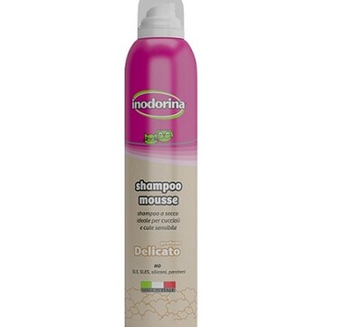 Inodorina Shampoo Mousse DELICATE PERFUME - Деликатен мус - шампоан за сухо почистване 300 мл