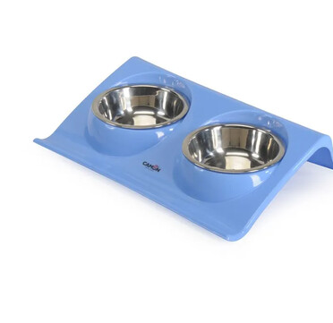 Camon Double bowl - Двойна купа за храна и вода за кучета и котки, 29x18x6 см. - 2 х 150 мл.