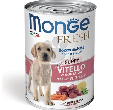 Консерва Dog Monge FRESH Puppy Veal 400 g -подрастващи с телешко и зеленчуци