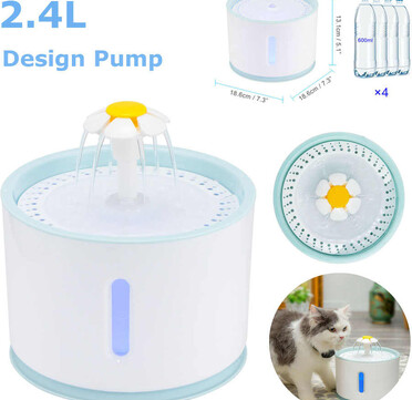 Автоматична поилка за котки-Pet Interest Fountain  LED Light  2.4 л