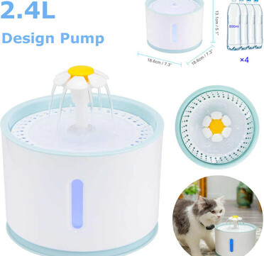 Автоматична поилка за котки-Pet Interest Fountain  LED Light  2.4 л