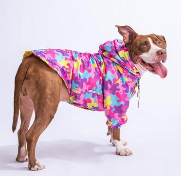 Дъждобран  за големи породи кучета Rosea  Camouflage Big Raincoat Pawstar