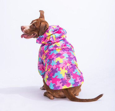 Дъждобран  за големи породи кучета Rosea  Camouflage Big Raincoat Pawstar