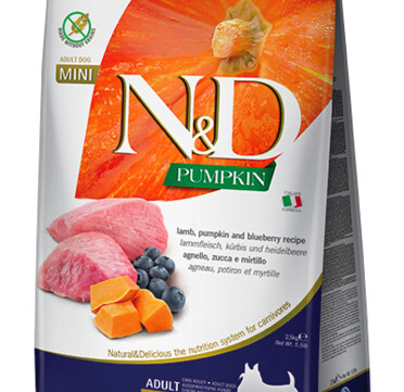 Храна за куче от дребни породи N & D PUMPKIN с агнешко и боровинки