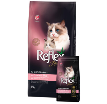 Reflex Plus Mother ​​&​​ Baby Cat Food with Lamb - Пълноценна храна за подрастващи котки и майки кърмачки с агнешко месо и ориз